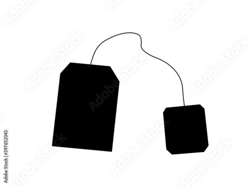 Tea bags, isolated background, tea, black tea bag graphic