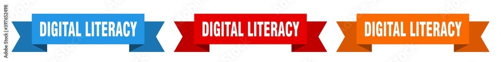 digital literacy ribbon. digital literacy isolated paper sign. banner digital literacy ribbon. digital literacy isolated paper sign. banner