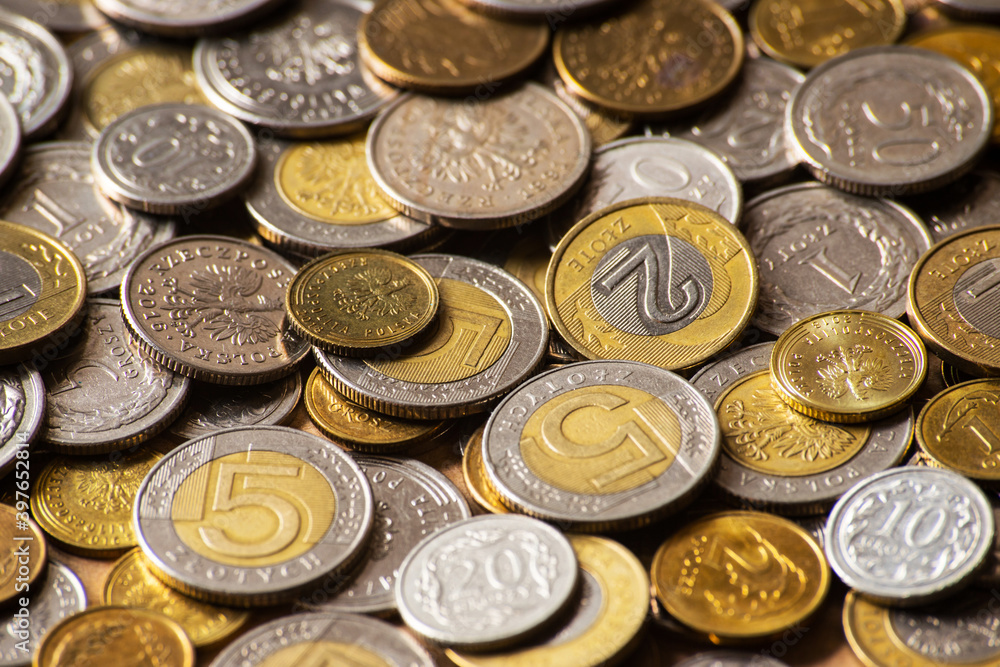 Polish money, coins. Polish zloty Polish money, coins. Polish zloty