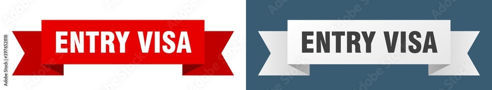 entry visa ribbon. entry visa isolated paper sign. banner entry visa ribbon. entry visa isolated paper sign. banner