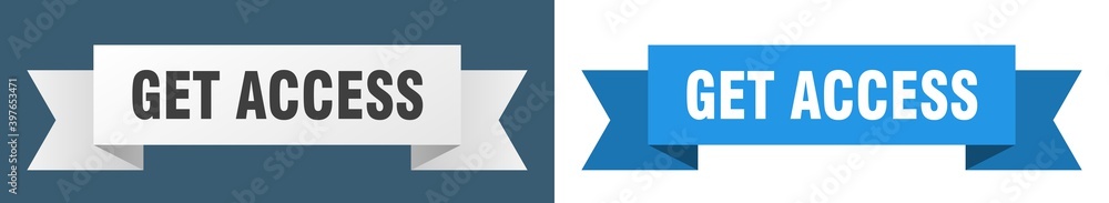 get access ribbon. get access isolated paper sign. banner