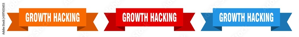 growth hacking ribbon. growth hacking isolated paper sign. banner growth hacking ribbon. growth hacking isolated paper sign. banner