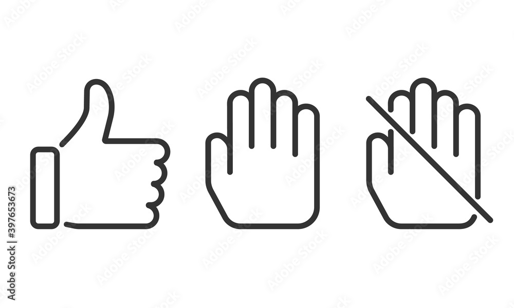 Vector Hand Icon Symbol Set isolated on white background Vector Hand Icon Symbol Set isolated on white background