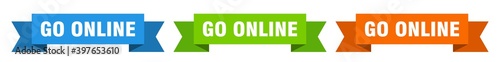 go online ribbon. go online isolated paper sign. banner