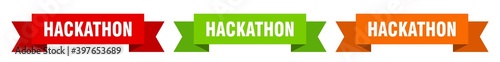 hackathon ribbon. hackathon isolated paper sign. banner