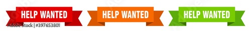 help wanted ribbon. help wanted isolated paper sign. banner