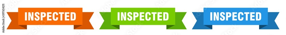 Fototapeta premium inspected ribbon. inspected isolated paper sign. banner