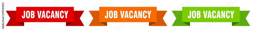 job vacancy ribbon. job vacancy isolated paper sign. banner job vacancy ribbon. job vacancy isolated paper sign. banner