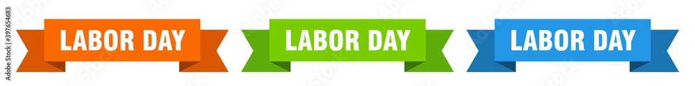 labor day ribbon. labor day isolated paper sign. banner labor day ribbon. labor day isolated paper sign. banner