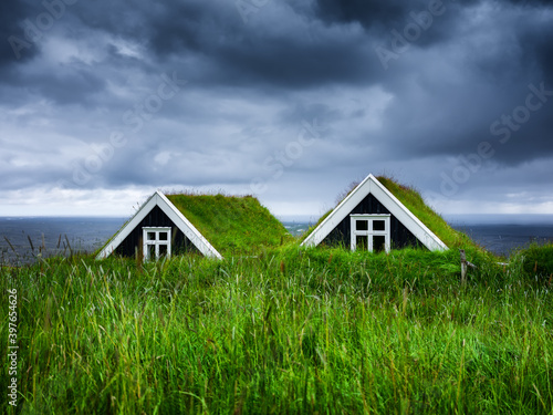 Wallpaper Mural Old historic houses on the field in Iceland. Natural icelandic background. Travelling on Iceland. Famouns place. Travel image Torontodigital.ca