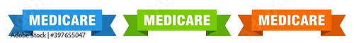 medicare ribbon. medicare isolated paper sign. banner