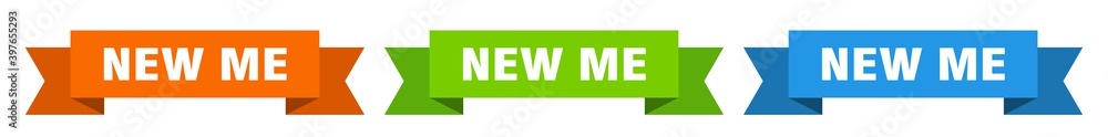 Obraz premium new me ribbon. new me isolated paper sign. banner