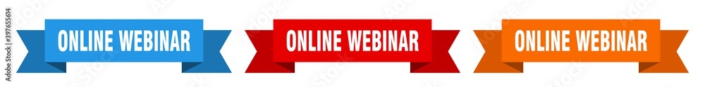 online webinar ribbon. online webinar isolated paper sign. banner online webinar ribbon. online webinar isolated paper sign. banner