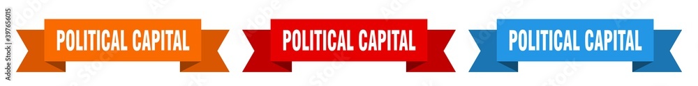 political capital ribbon. political capital isolated paper sign. banner political capital ribbon. political capital isolated paper sign. banner
