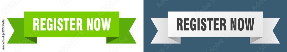register now ribbon. register now isolated paper sign. banner register now ribbon. register now isolated paper sign. banner