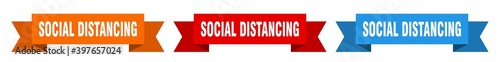 social distancing ribbon. social distancing isolated paper sign. banner