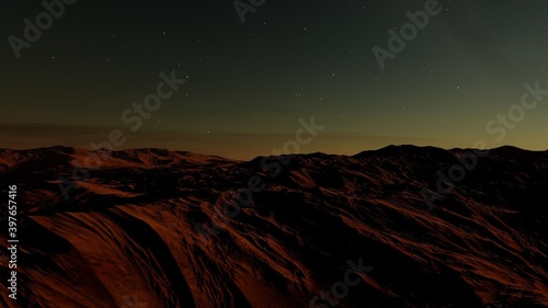 alien planet landscape, science fiction illustration, view from a beautiful planet, beautiful space background © ANDREI