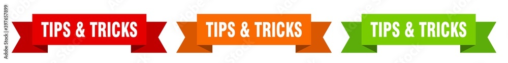 tips & tricks ribbon. tips & tricks isolated paper sign. banner tips & tricks ribbon. tips & tricks isolated paper sign. banner