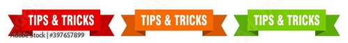 tips & tricks ribbon. tips & tricks isolated paper sign. banner