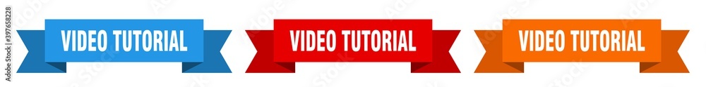 video tutorial ribbon. video tutorial isolated paper sign. banner video tutorial ribbon. video tutorial isolated paper sign. banner