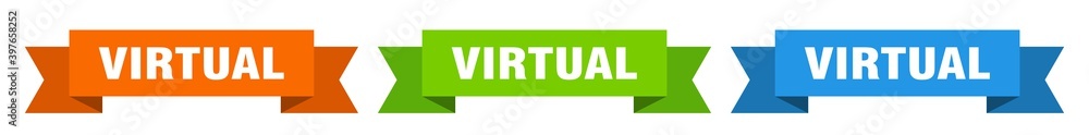 virtual ribbon. virtual isolated paper sign. banner virtual ribbon. virtual isolated paper sign. banner