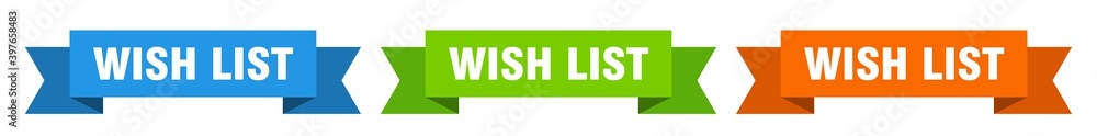 wish list ribbon. wish list isolated paper sign. banner wish list ribbon. wish list isolated paper sign. banner