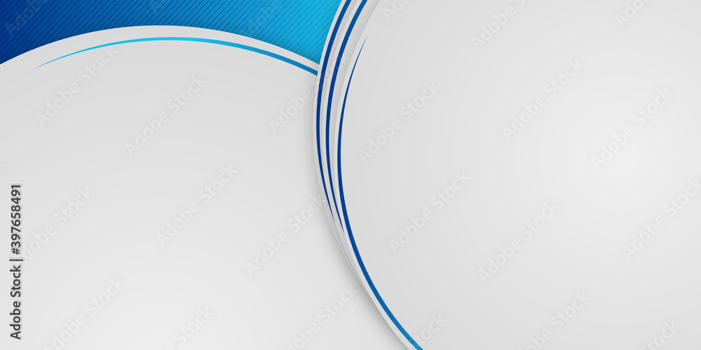 Obraz premium Blue white abstract modern business corporate background with circle line and text space