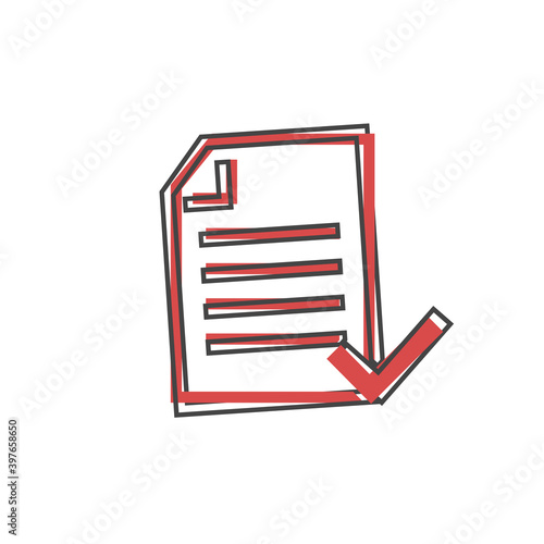 Vector document with checkmarks on cartoon style on white isolated background.