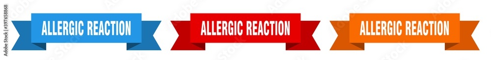 allergic reaction ribbon. allergic reaction isolated paper sign. banner allergic reaction ribbon. allergic reaction isolated paper sign. banner