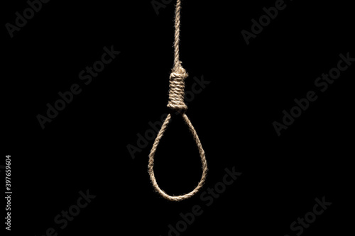 Fotografía Hangman's loop on the black background
