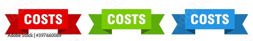 costs ribbon. costs isolated paper sign. banner