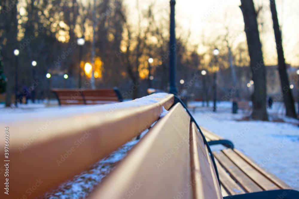 custom made wallpaper toronto digitala bench in a city park