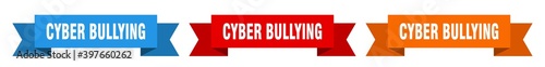cyber bullying ribbon. cyber bullying isolated paper sign. banner