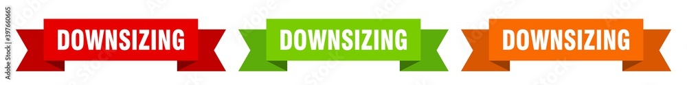 downsizing ribbon. downsizing isolated paper sign. banner downsizing ribbon. downsizing isolated paper sign. banner