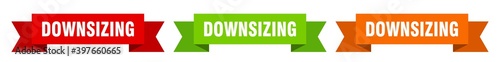 downsizing ribbon. downsizing isolated paper sign. banner