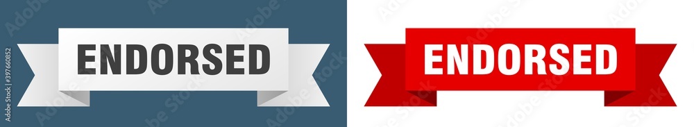endorsed ribbon. endorsed isolated paper sign. banner endorsed ribbon. endorsed isolated paper sign. banner