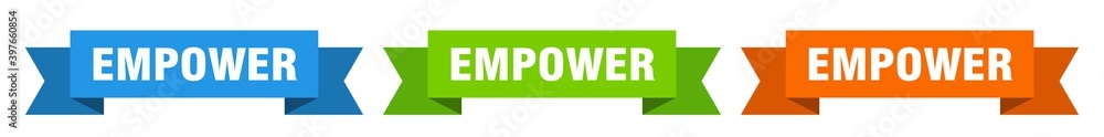 empower ribbon. empower isolated paper sign. banner empower ribbon. empower isolated paper sign. banner