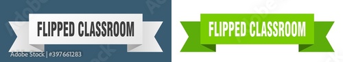 flipped classroom ribbon. flipped classroom isolated paper sign. banner