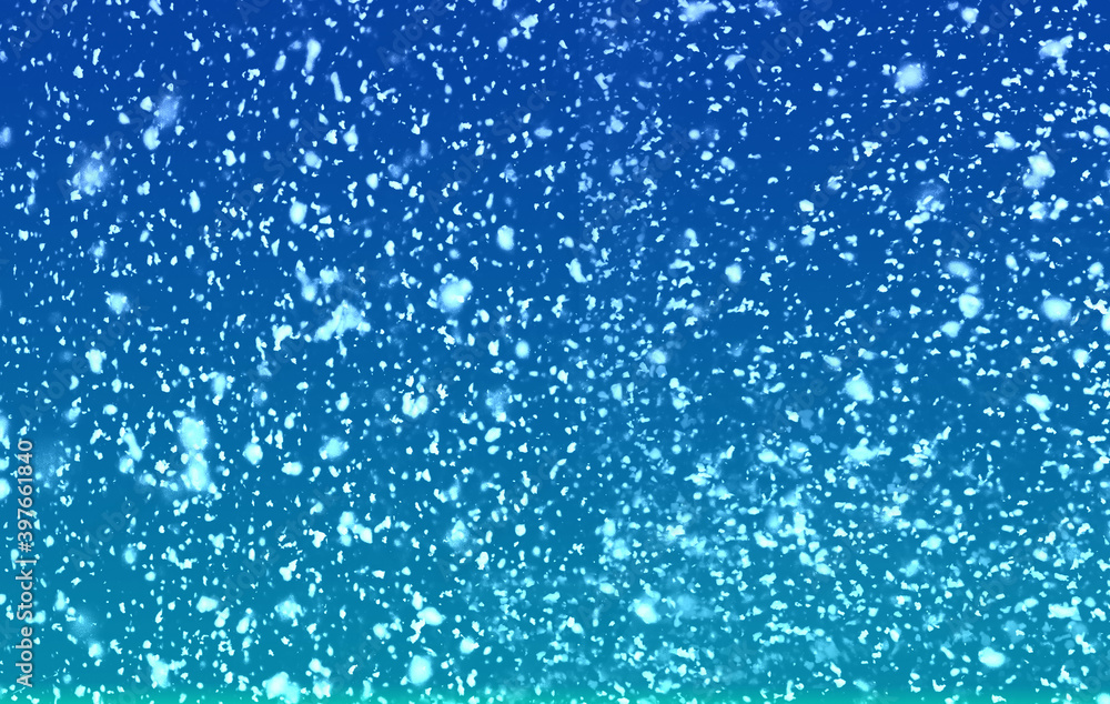Art falling snow on the blue background Art falling snow on the blue background