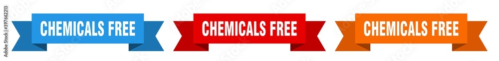 chemicals free ribbon. chemicals free isolated paper sign. banner chemicals free ribbon. chemicals free isolated paper sign. banner