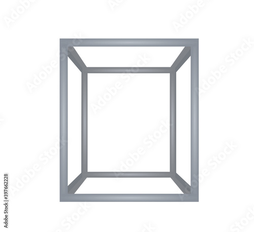 Gray metal box. vector illustration