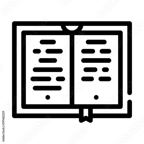 poetry book line icon vector illustration black