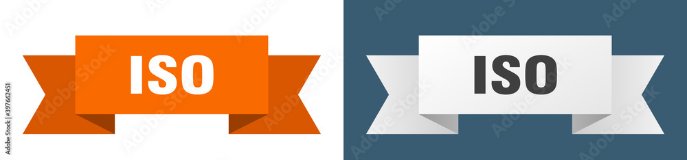 iso ribbon. iso isolated paper sign. banner iso ribbon. iso isolated paper sign. banner