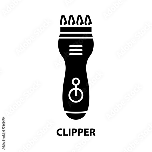clipper icon, black vector sign with editable strokes, concept illustration