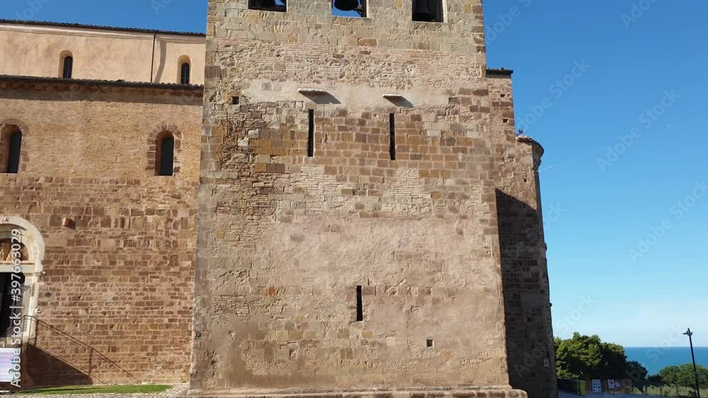 Belltower of San Giovanni in Venere Abbey, Abruzzo. Tilt down Belltower of San Giovanni in Venere Abbey, Abruzzo. Tilt down