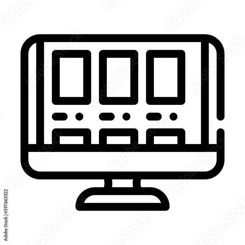 choosing online book line icon vector illustration
