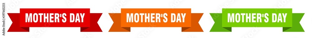 mother's day ribbon. mother's day isolated paper sign. banner mother's day ribbon. mother's day isolated paper sign. banner