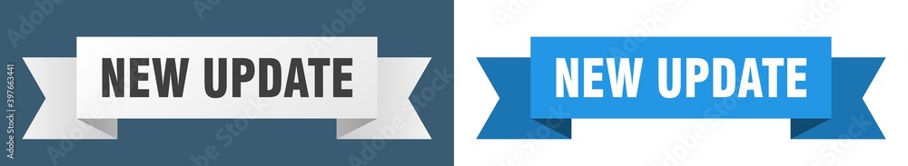 new update ribbon. new update isolated paper sign. banner new update ribbon. new update isolated paper sign. banner