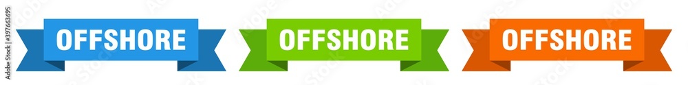 offshore ribbon. offshore isolated paper sign. banner offshore ribbon. offshore isolated paper sign. banner
