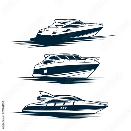 Luxury yachts logo design vector